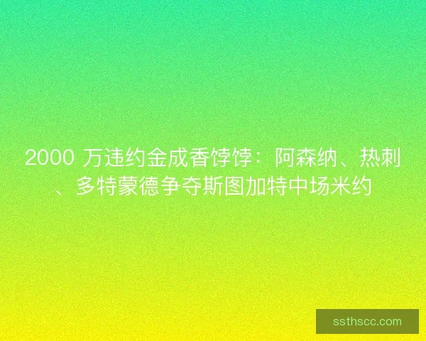 2000 万违约金成香饽饽：阿森纳、热刺、多特蒙德争夺斯图加特中场米约